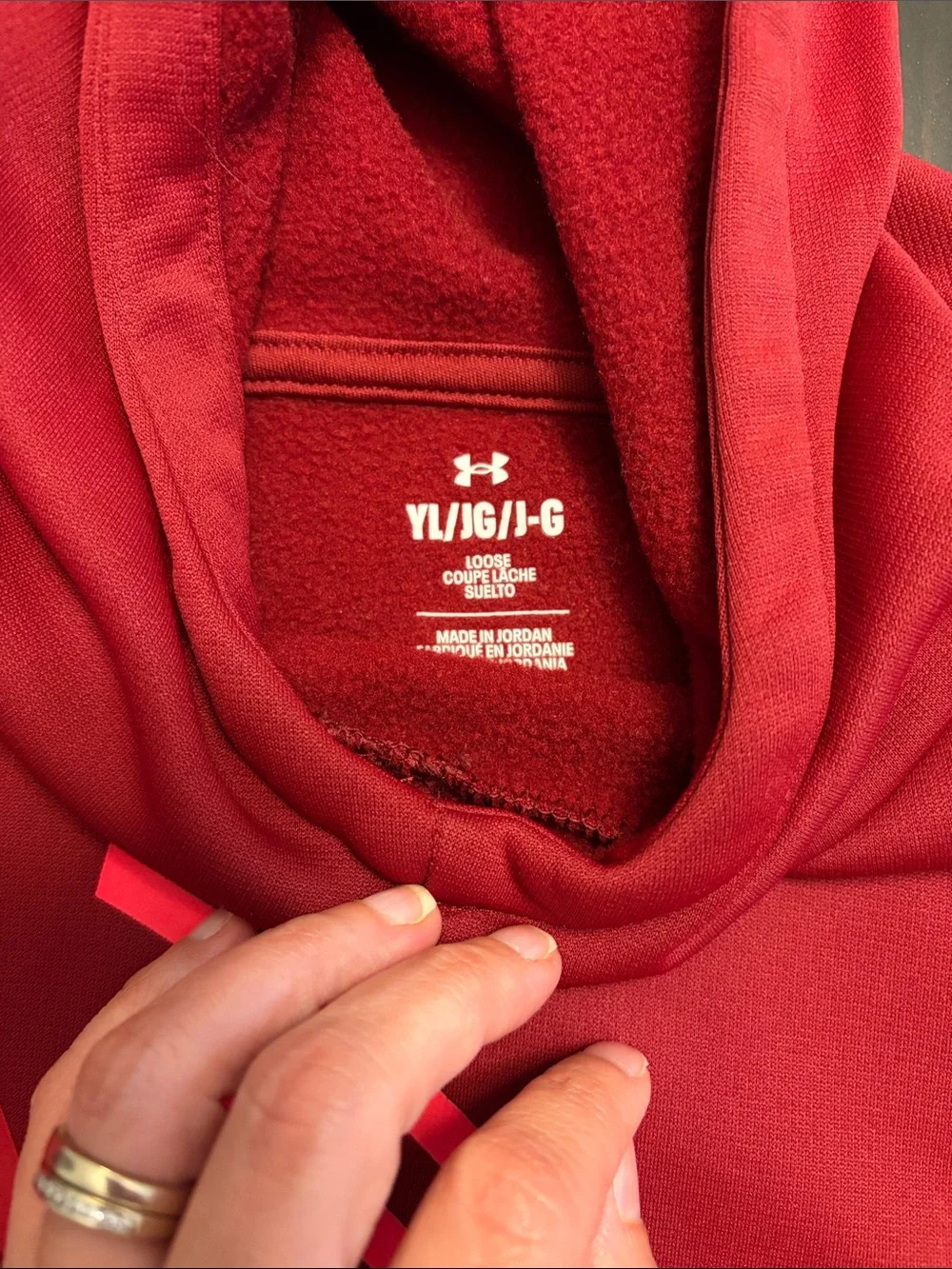 Under Armour Men’s Red Crewneck Hoodie with Large Logo